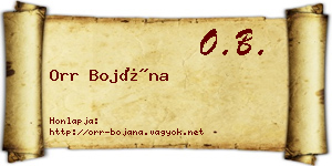 Orr Bojána névjegykártya